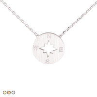 Compass Minimalist Festoon Necklace (Gold, Rose Gold, Silver)