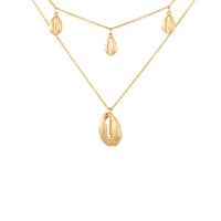 Gold Cowrie Shell Double Layer Necklace