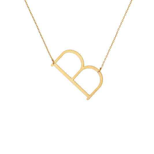 Large Angled Serif Monogram Necklace