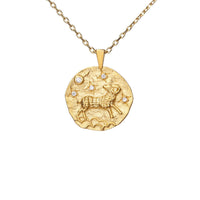 Hammered CZ Zodiac Necklace