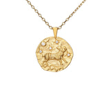 Hammered CZ Zodiac Necklace