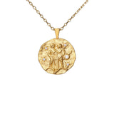 Hammered CZ Zodiac Necklace