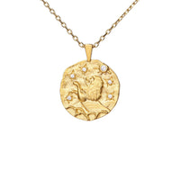 Hammered CZ Zodiac Necklace