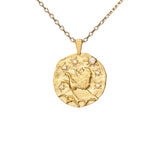 Hammered CZ Zodiac Necklace