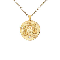 Hammered CZ Zodiac Necklace