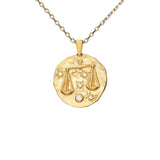 Hammered CZ Zodiac Necklace