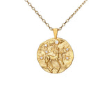 Hammered CZ Zodiac Necklace