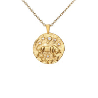 Hammered CZ Zodiac Necklace