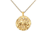 Hammered CZ Zodiac Necklace