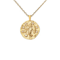 Hammered CZ Zodiac Necklace