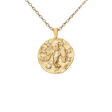 Hammered CZ Zodiac Necklace