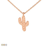 Hammered Cactus Minimalist Festoon Necklace (Gold, Rose Gold, Silver)