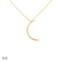 Pave Crescent Moon (Silver, Gold)