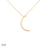 Pave Crescent Moon (Silver, Gold)