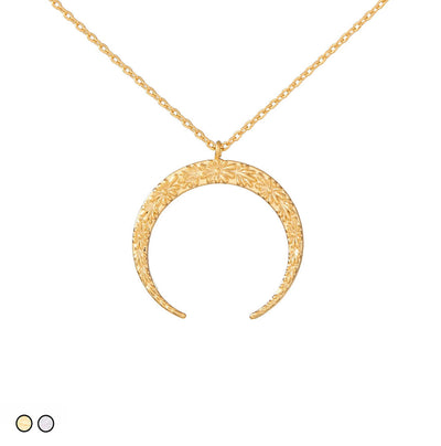 Crescent Moon Necklace (Gold and Silver)