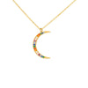 Rainbow Pave Crecent Moon