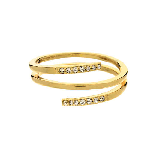 Cubic Zirconia Triple Line Swing Past Ring