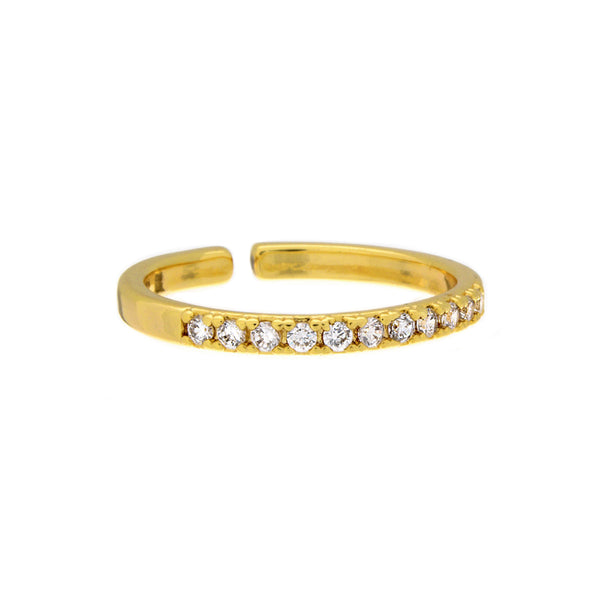 Cubic Zirconia Half Pavé Band Ring