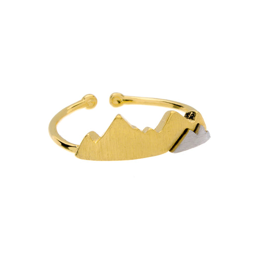 Mountain Silhouette Two Tone Ring