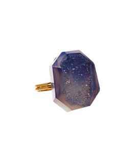 Indigo Organic Agate Drusy Ring