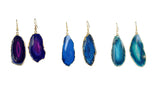 Gilded Edge Brazilian Agate Earrings