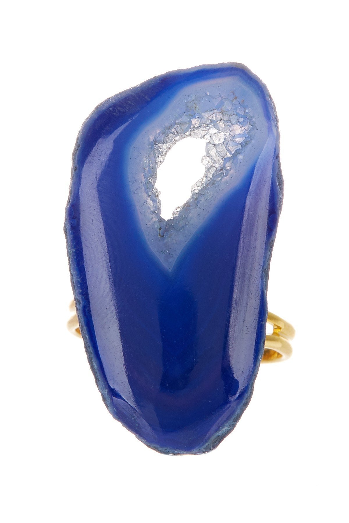 Navy Drusy Agate Ring
