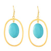 Gold and Turquoise Dangle Earrings