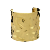 Wide Organic Hammered Cuff Bracelet