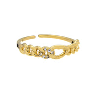 Thin Pavé Center Cuban Link Ring