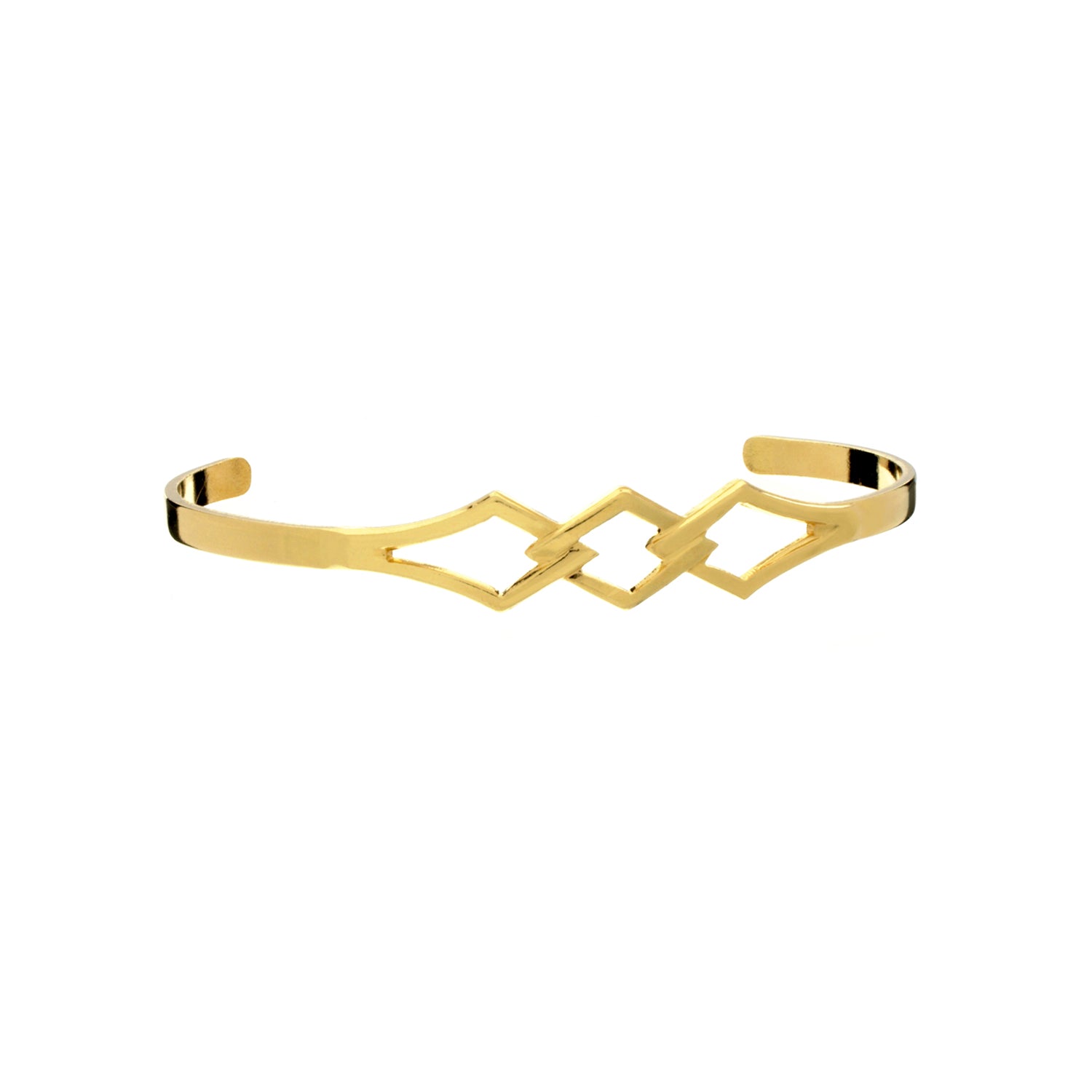Triple Linked Diamond Cuff Bracelet