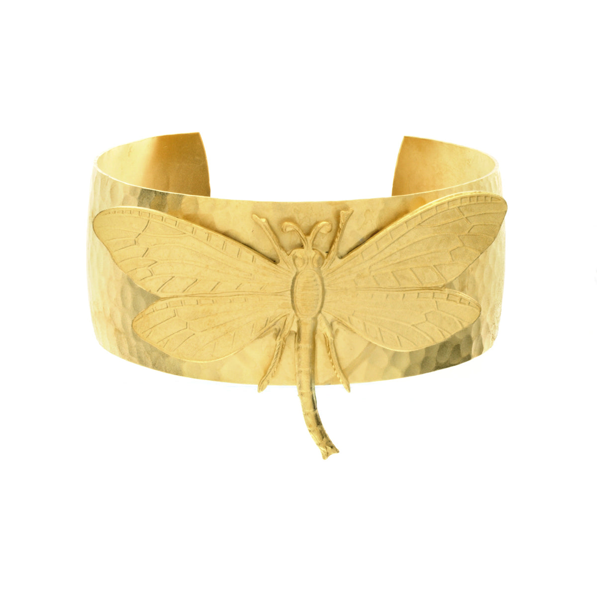 Dragonfly Hammered Cuff Bracelet