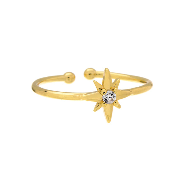 Dainty Single Cubic Zirconia North Star Ring